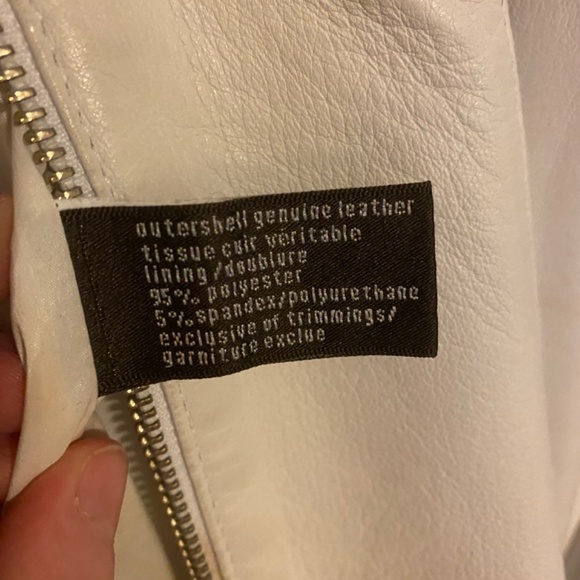 Danier White Leather Jacket - Women’s S - Picture 3 of 5